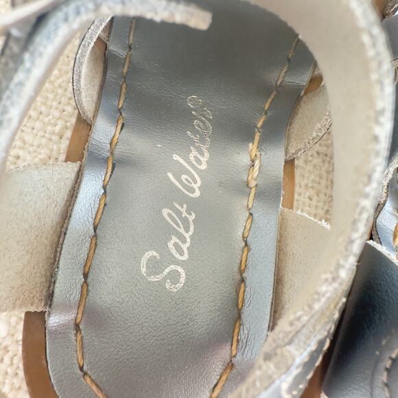 Salt Water Silver Leather Sandals VGUC 7 - Picture 3 of 6